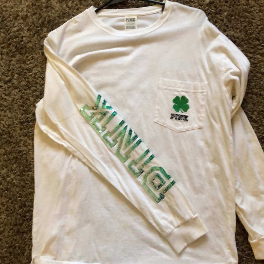 PINK st pattys day shirt